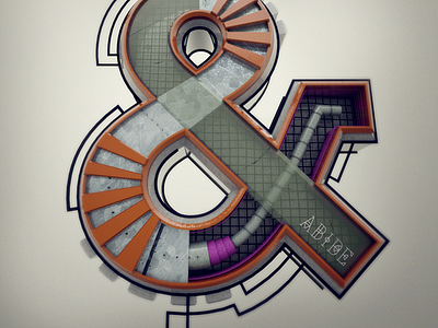 Ampersand 9.3.12 3d 3d typography ampersand c4d cinema 4d diligence rendering stuart wade type