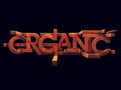Organic 3d type diligence lubalin graph organic rendering stuart wade text type typography wood