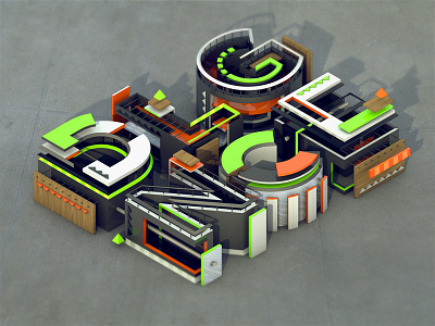 DLGNCE 3d type abstract cinema 4d diligence render rendering stuart wade text typography