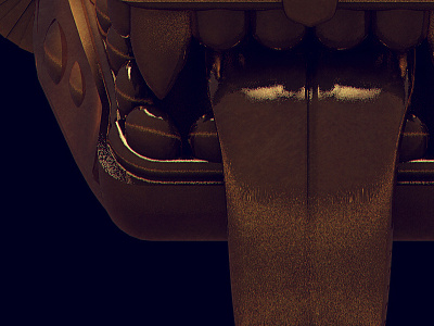 Golden Deity: Detail animal c4d diligence gold golden deity render rendering sculpture stuart wade