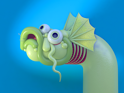 Portrait 2020 3d 3d character 3d character design 3d illustration c4d character character design character model cinema 4d diligence studio fins fish gills rendering stuart wade