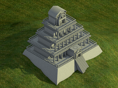 Marble Temple WIP 3d illustration c4d diligence modeling render stuart wade sunlight temple wip