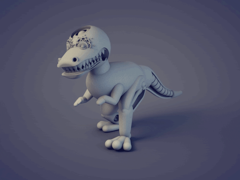 [GIF] Disectosaurus 3d print animated gif bones diligence dinosaur illustration model prototype ribs stuart wade