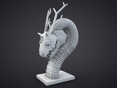 Lucky Dragon 3d illustration 3d print clay model diligence dragon model stuart wade test render toy