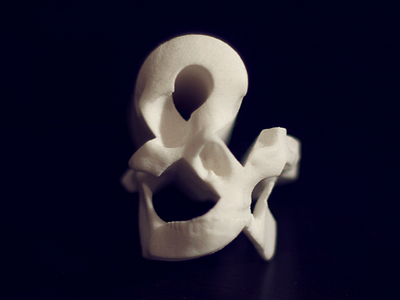3d print: Amperskull 3d print 3d printing ampersand amperskull diligence dlgnce.com rapid prototyping sculpture skull stuart wade type typography
