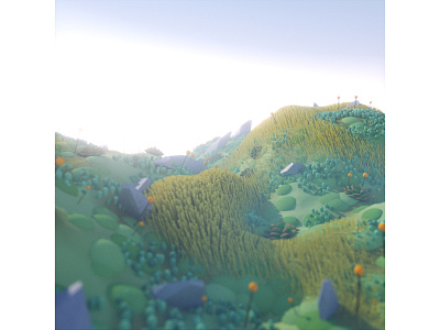 Procedural Landscape 3d 3d illustration c4d cinema 4d dlgnce illustration landscape nature octane octane render plants stuart wade succulent