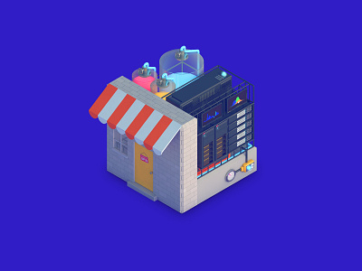 Streamr Digital Brand Illustrations: Marketplace 3d 3d icon 3d icon design 3d illustration c4d cinema 4d crypto cryptocurrency data diligence dlgnce eth icon illustration marketplace stuart wade