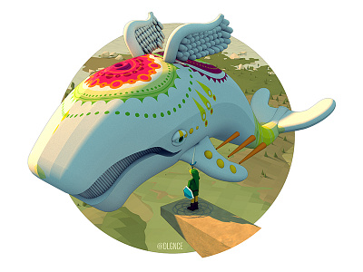 Windfish and Link 3d c4d character design illustration link low poly render stuart wade video game windfish zelda