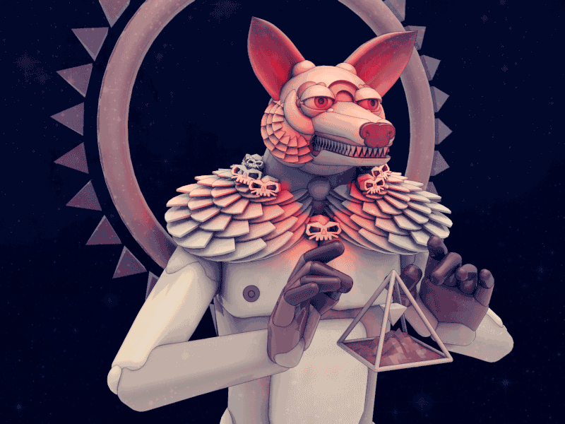 The Jackal! 3d 3d illustration asset character character animation gif illustration loop space stuart wade