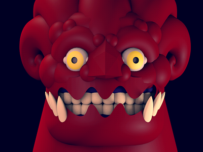 Demon Head: Alternate view 3d asset character demon illustration low poly model rendering stuart wade