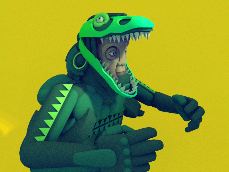 Trying out the new raptor suit. 3d character 3d illustration animated character character animation gif render stuart wade