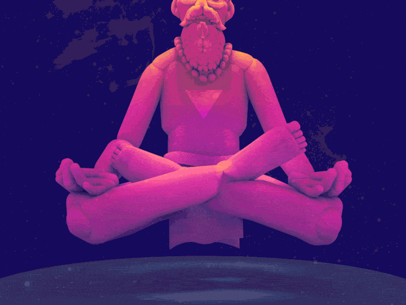 #Vipassana 3d gif animation character gif looping gif meditation stuart wade vipassana yoga