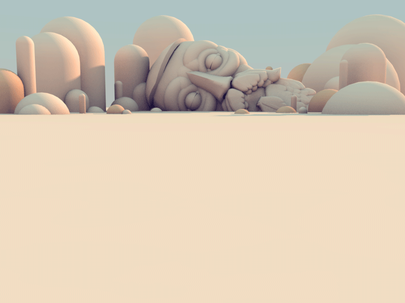 Slumbering giant 3d character 3d rendering animation dlgnce giant gif hills illustration landscape rendering sleeping