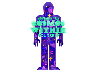 Explore the Cosmos 3d illustration c4d cinema 4d cosmos dlgnce editorial illustration illustration lettering rendering stuart wade type typography