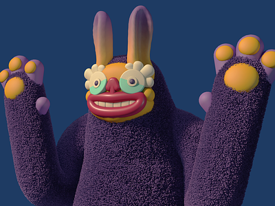 Fuzzy 3d 3d character 3d illustration c4d character character design cinema 4d concept art diligence dlgnce fur fuzzy illustration monster render stuart wade tutorial