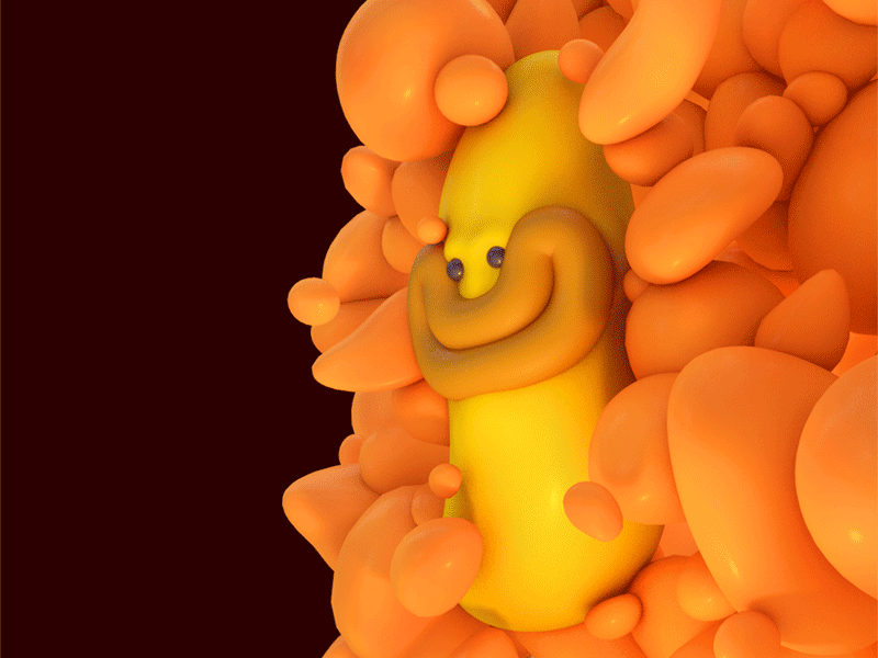Smiley Cloud - Process Video 3d 3d art 3d character 3d gif 3d illustration animated gif animation c4d character cinema 4d gif gift happy illustration orange process rendering stuart wade tutorial