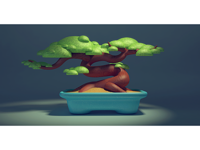 Bonsai Tree - Watch the making of! 3d 3d illustration bonsai bonsai tree c4d cinema 4d diligence illustration render stuart wade tree tut tutorial