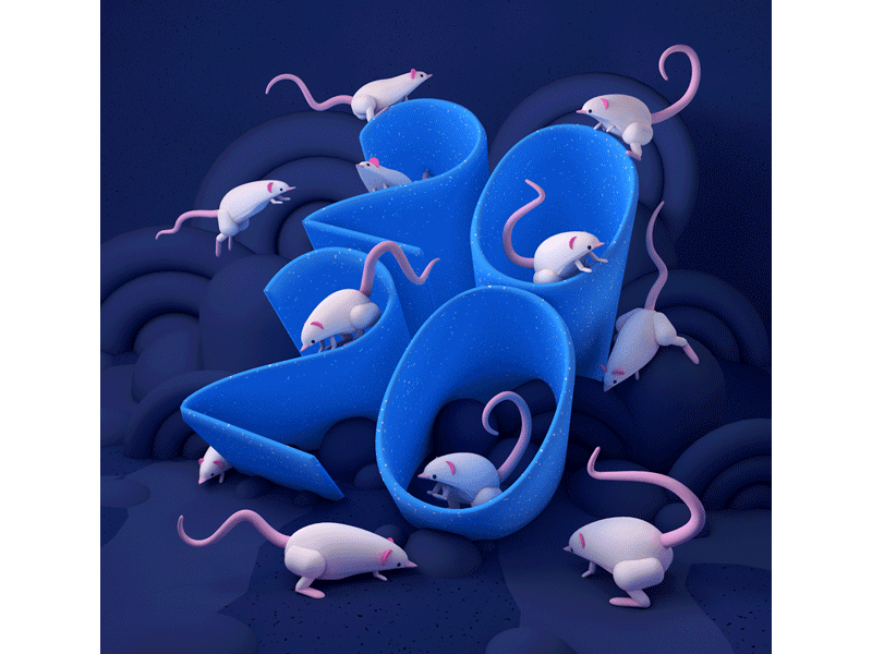 2020—Year of the Rat 2020 2020 trend 3d 3d illustration 3d lettering 3d type c4d character chinese zodiac cinema 4d lettering new year rat stuart wade type typography