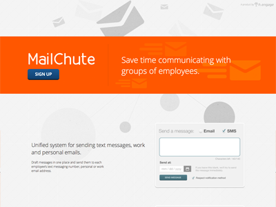 Mailchute.io landing page website