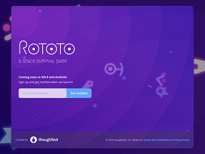 Rototo Landing css games landing pages