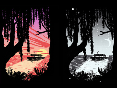 Summer Eve design glow in the dark illustration print apparel screen print