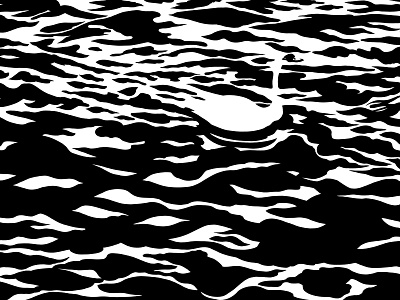 Water art black white drawing illustration simplified water