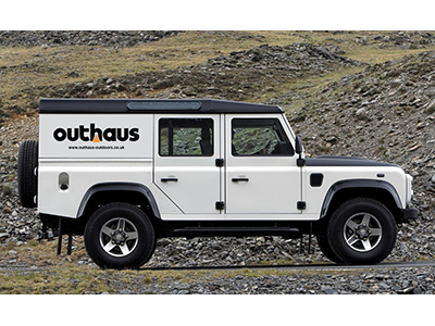 Outhaus Logo on Land rover 2