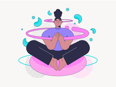 Meditation 2d art app illustration flat flat illustration meditation selfcare stroke illustration vector vector illustration yoga