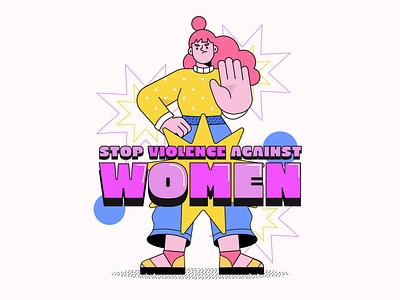 Stop Violence Against Women 2d art app illustration character design feminism feminist flat gender equality illustration stop gender violence stop violence stop femicide stroke illustration vector vector art women empowerment