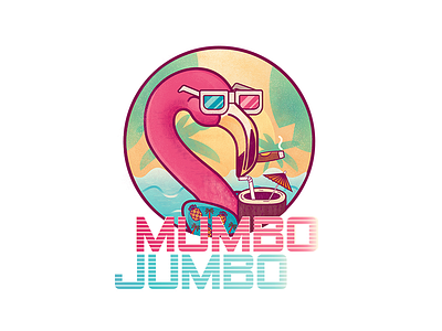 Mumbo 80s character flamingo hawaii mob tropical