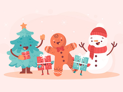 Christmas Time 2d art christmas cute flat freebie illustration ui vector