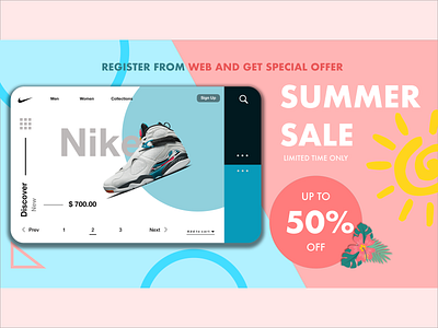Nike Sale Promotional Design advertising content design content marketing discount nike product design promotion promotional design sale summer summertime