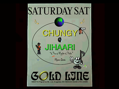 GOLD LINE PARTY 90s dj flyer gif gif animation graphic design vintage