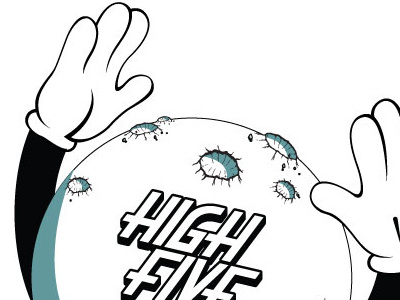 HIGH FIVE CLUB crater high five lettering mickey moon