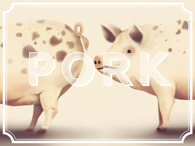 PORK pig pork illustration typography typfonderie aw conqueror