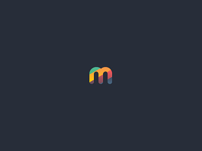 M brand flat letter logo m mark type typography ui ui design