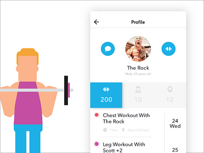 Swolemate Profile Screen android brand ex fitness illustration ios logo profile swolemate ui workout