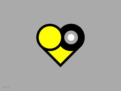 Heart + Bicep Curl black branding dumbbell fitness gym heart logo ui ux workout yellow