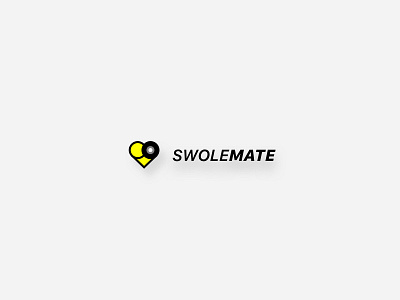 Swolemate Logo black branding dumbbell fitness gym heart logo ui ux workout yellow