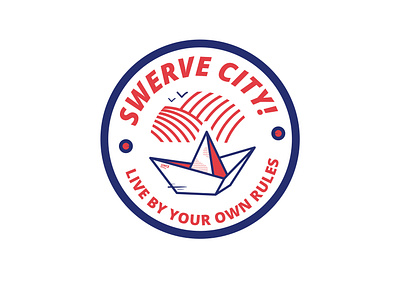 Swerve City design hello dribble logo logo badge