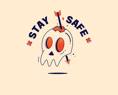 Stay Safe Skull 0620 illustration logo logo badge vector