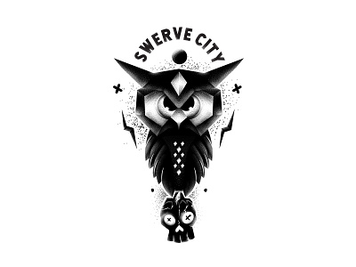 Swerve City Poster A01 2021 1 design grain texture illustration illustrator owl skull vector