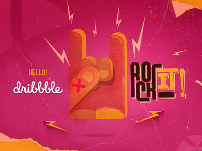 Hello Dribbble! firstshot hello dribble illustration rockit