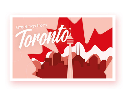 Toronto Postcard branding canada challenge design dribbbleweeklywarmup illustration ontario postcard postcard design postcardproject postcards rebound toronto weekly weekly warm up