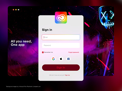 Creative Cloud Sign In - Adobe XD Playoff