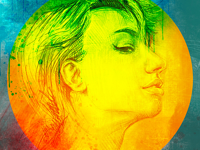 Glow digital sketch ipad layers live sketch portrait procreate