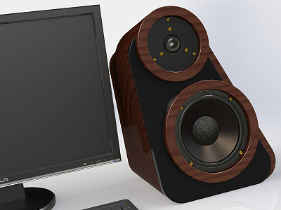 Angled Speaker Concept enclosure industrial design product design rendering solidworks speaker
