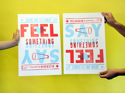 Feel Something, Say Something Letterpress Poster letterpress poster