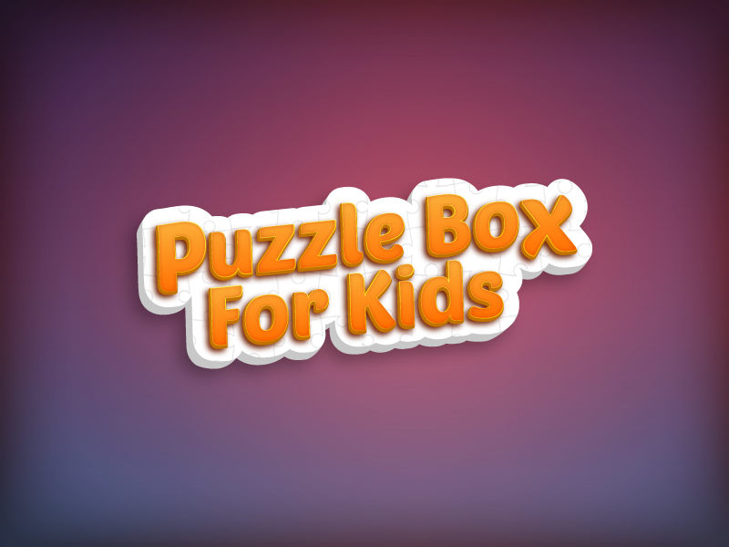 Puzzle Box For Kids art caligraphy design font game illustration iphone lettering logo type typograpgy vector