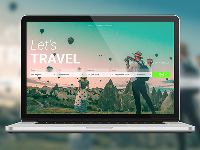 Travel Web Site Landing Page branding design illustration interface typography ui ux vector web